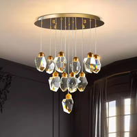 Décoration moderne pour la maison, lustre en cristal de météorite de luxe, lampe suspendue pour escalier, salon, lampes suspendues LED