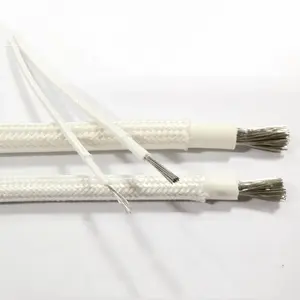 Cable de fibra de vidrio con resistencia al calor, cable de goma de silicona trenzada de 300 grados, 16mm2 H