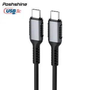 Poshshine USB-IF 1m type c 240W Cable 40Gbps 8K 60Hz EPR 240W USB C Cable USB4