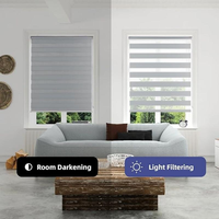 Stores zébrés motorisés à double couche en tissu uni, design moderne, personnalisés et professionnels, avec télécommande, pour fenêtre