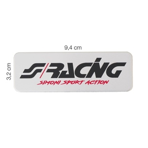 Simoni Racing Metal Logo 9.4x3.2 - Adhesivo para coche, aluminio - Product Image 1