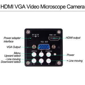 Digital HDMI VGA Industrial microscopio <span class=keywords><strong>c</strong></span>ámara de vídeo microscopio conjuntos HD 13MP <span class=keywords><strong>60F</strong></span>/S + 130X <span class=keywords><strong>C</strong></span> montaje de la lente - Product Image 3