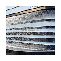 Fontaine murale à cascade d'eau avec éclairage LED personnalisée pour jardin extérieur, fontaine lumineuse pour la décoration paysagère