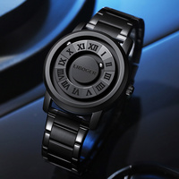 Montre à quartz noire pour homme, créative, de luxe, cadeau pour amis