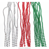 Colliers de perles en plastique en gros pour usine, violet, or, vert, métalliques, pour Mardi Gras, carnaval, fête, accessoires de costume, imperméables, durables