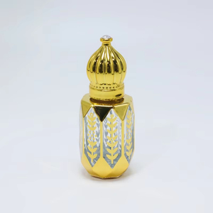 Flacons en verre d'huile essentielle de parfum vides en verre arabe doré de luxe - Product Image 2