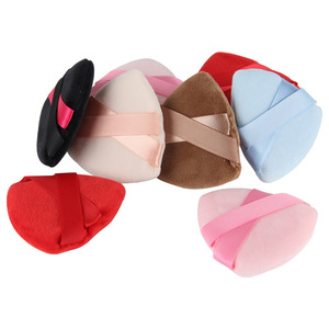 Éponge à maquillage en velours avec ruban, houppette douce en coton pur, éponge portable douce GZ RTS, commande en gros mixte - Product Image 2