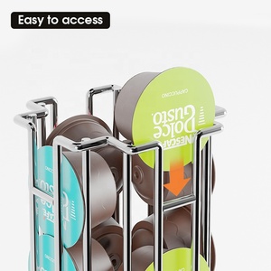 Elegante Soporte Giratorio Cilíndrico para 32 <span class=keywords><strong>Dolce</strong></span> <span class=keywords><strong>Gusto</strong></span>, Torre Vertical para Oficina o Sala de Descanso, Selección Visual Instantánea - Product Image 3