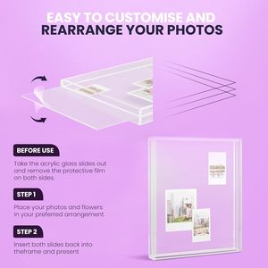 Cadre photo flottant en acrylique transparent 11,8''x10,2'' pour photos 8x10 et 12 impressions <span class=keywords><strong>Instax</strong></span> <span class=keywords><strong>Mini</strong></span>, cadre photo double face en acrylique - Product Image 6