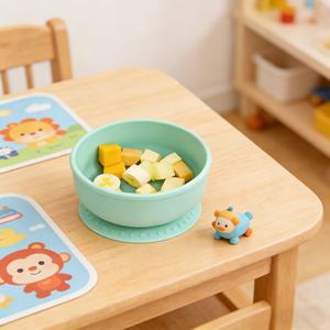 Bol à riz rond grande capacité, épaissi, anti-brûlure pour bébé, en silicone, vaisselle domestique - Product Image 6