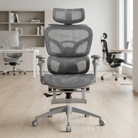 Chaise de jeu LED RGB, chaise en mesh, design ergonomique, hauteur réglable, vérin à gaz 2 positions, siège en cuir minimaliste inclinable et pivotant