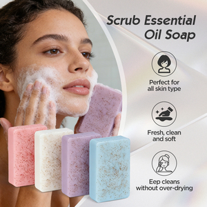 Savon artisanal 100g à l'huile essentielle <span class=keywords><strong>de</strong></span> noix <span class=keywords><strong>de</strong></span> coco, curcuma, citron, algues marines et lavande pour le <span class=keywords><strong>bain</strong></span> et le lavage des mains - Product Image 2