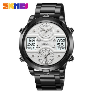 Skmei Digital Watch Men Stainless Steel Band 3Bar Water Resistant Multi Function Dual Time Display Luminous Hands - Product Image 5
