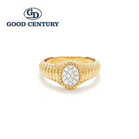 Bague en or 18 carats avec diamant de laboratoire taille ronde Good Century, design corde, unisexe, bijoux fins de luxe pour mariage et anniversaire