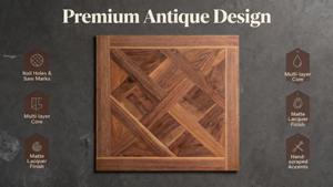 Parquet en chêne multicouche style récupéré, lames vieillies, chevrons, design moderne - Product Image 2