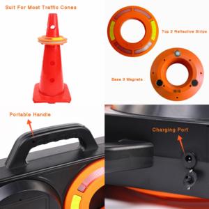 Paquete de 8 Luces LED Secuenciales de Advertencia para Conos de Tráfico de Emergencia de 360° ° Juego de Luces de Emergencia LED con Forma de Cono, con Certificación CE y RoHS - Product Image 2