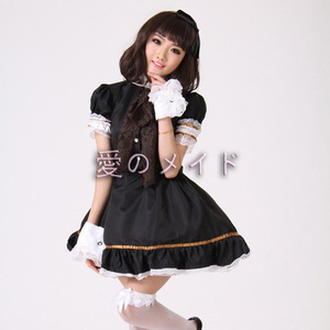Lolita Maid Dress Black Polyester Women's Anime Cosplay Costume Winter 2023 Stage Outfit - Product Image 2