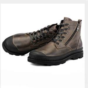 Nouvelles bottes montantes pour hommes automne-hiver - Style britannique vintage, finition vieillie, grande taille, semelle plateforme et chaudes - Product Image 5