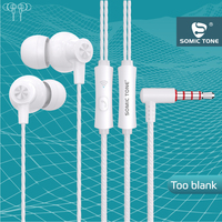 Grosir Pabrik Earphone Stereo In-ear Putih 3.5mm Berkabel dengan Mikrofon, Peredam Kebisingan ENC, Kabel 1.2M