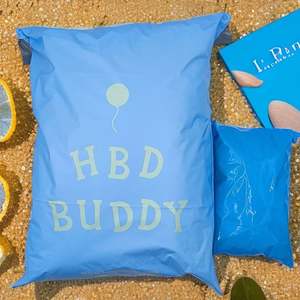 Blue Sky <b>Matte</b> Express Bag <b>Matte</b> UV <b>Black</b> Mailer Custom Mailer Bags Polymailers Custom Mailer Packaging Shipping Bag - Product Image 3