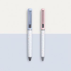 Cute Couple Blue and Pink Metallic Ballpoint <b>Pen</b> with Custom Logo 0.5mm Writing Width Wholesale for Schools and Office Use - Product Image 2