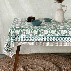 Mantel de Algodón con Diseño Floral, Hecho a Mano en India, de Primera Calidad, Ecológico, Estilo Moderno para Bodas y Uso Doméstico - Product Image 1