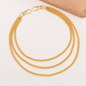 โซ่คาดเอวหลายชั้นสีทองสำหรับผู้หญิง สไตล์ฮิปฮอป พังก์ แฟชั่น โซ่คล้องกางเกง โลหะผสมสังกะสี เครื่องประดับสำหรับใส่ทุกวัน - Product Image 4