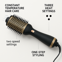 LANGE HAIR VolumeBoost 60mm Brosse Sèche-Cheveux Céramique 2-en-1 Ions Négatifs 2 Températures Séchage Rapide Coiffage Volumisant Plastique