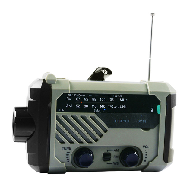 Emergency Solar Radio Hand-cranked Battery-powered Flashlight Emergency Mobile Power Supply