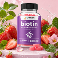 OEM ODM Marque Privée Complément Alimentaire Personnalisé Biotine Cheveux Peau Ongles Gummies 10000 mcg Végétalien Formule Personnalisée Fabrication par Contrat
