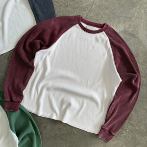 New Arrival Unisex Oversized T-<b>shirts</b> Custom logo Tee Men <b>Waffle</b> Long Sleeve Thermal <b>Shirt</b> - Product Image 4
