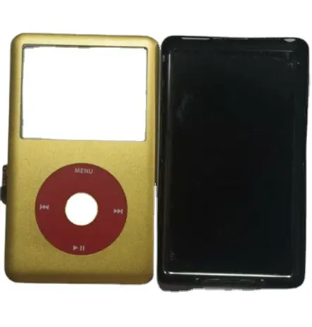 Gold Frontab deckung gehäuse mit rotem Click wheel und hinterem Gehäuse in Golds chwarz für iPod classic U2 128GB 256GB