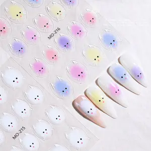 OEM Nail Art Stickers Decals For Girl Cartoon Animal Nail Art Stickers Designer Nail Art Stickers