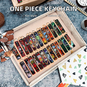 ストックアニメキーチェーンデジタルルフィゾロ漫画ジェットタグ手作り金属織り生地刺繍キーチェーンバッグペンダントギフト - Product Image 2