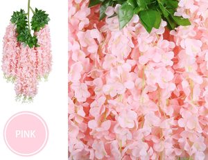 Vente en gros de 12 pièces/sac 110CM de long suspendu artificiel <span class=keywords><strong>Wistaria</strong></span> soie vigne Faux longue fleur pour la décoration de fête de mariage - Product Image 3