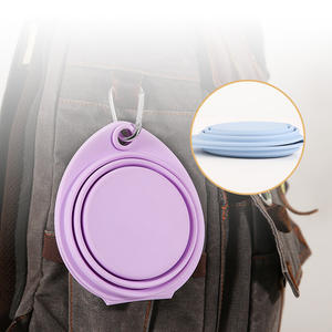 Ultraleichte Silikon-Haustierschüssel, faltbar mit integriertem Clip, Spritzschutzrand, tragbare Katzen- und Hundeschale, unverzichtbar für unterwegs - Product Image 5