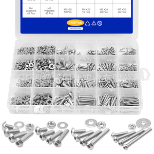304 Stainless Steel Hex Socket Head Screw Set 880pcs M2 M3 M4 M5 DIN912 Industrial Grade A - Product Image 3