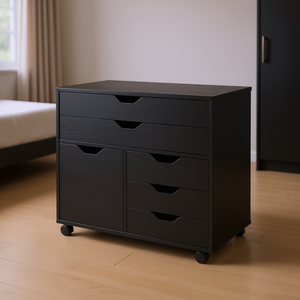 Halifax Black Drawer <b>Cabinet</b> 3 Tier Rectangular Closet Organizer <b>Storage</b> <b>Cabinet</b> for Clothing Minimalist Standing Type - Product Image 2