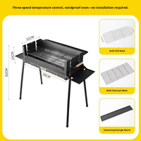 Parrilla Portátil de Carbón para Asar, Ideal para Campamentos Familiares al Aire Libre