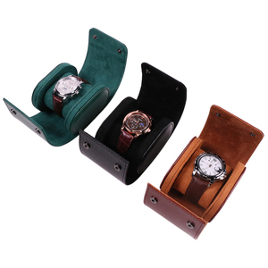 Estuche de Lujo para Reloj Individual de Viaje Portátil con Logotipo Personalizado al por Mayor, Rollo Organizador de Piel Sintética para Almacenamiento y Empaque - Product Image 1