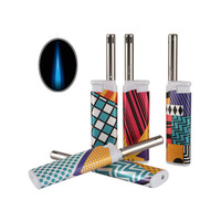 Briquet à gaz électrique design moderne tendance pour la cuisine et le barbecue, pistolet à bougies en plastique coupe-vent et rechargeable pour la cigarette de fête