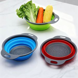 Panier égouttoir pliable en silicone DaS Kitchen pour fruits et légumes, idéal pour le lavage domestique - Product Image 1