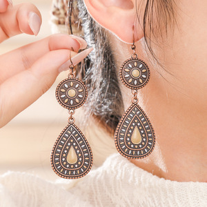 Bohemia <b>Drop</b> Earrings Set 12 Pairs Alloy Tassel Dangle Women's Fashion Jewelry Boho Style Antique <b>Bronze</b> Plated - Product Image 3
