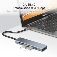 Base de Conexión USB-C Multifuncional 6 en 1 de Aleación de Aluminio para Lector de Tarjetas SD/TF 2.0, PD 100W, 4K 60Hz, Divisor para Portátil - En Stock