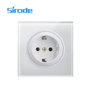 Sirode6002シリーズヨーロッパ標準高級ガラスパネルホワイト1ギャングSCHUKOおよび家庭用2 USB電気壁ソケット