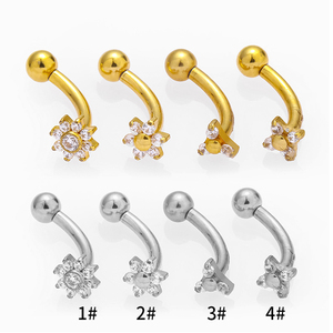 ชุดเจาะรูสำหรับผู้หญิงสำหรับงานแต่งงานต่างหูบาร์เบลโค้งสแตนเลส - Product Image 1