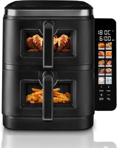 Two Pots 10 Functions Square Modern Digital Control Oil-Free Stainless Steel Air Fryer for Home Use - Product Image 1