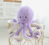 Peluche de poulpe douce et moelleuse, jouet animal marin en peluche bleu, violet, rose, orange