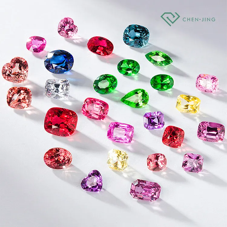 Véritable forme de fantaisie ronde certifiée 0.1-10 Carat Lab Grown Emerald Ruby Sapphire Morgan Lab Pierre précieuse créée pour le sertissage de bijoux