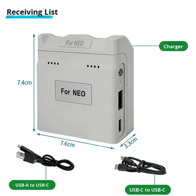 For DJI Neo Palm Drone, Dual-Way Dual-Port Charging Hub, Neo Battery Charger Accessories